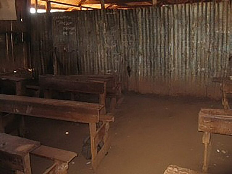 A classroom in Limbene Primary School, near Mount Kenya, in 2008.