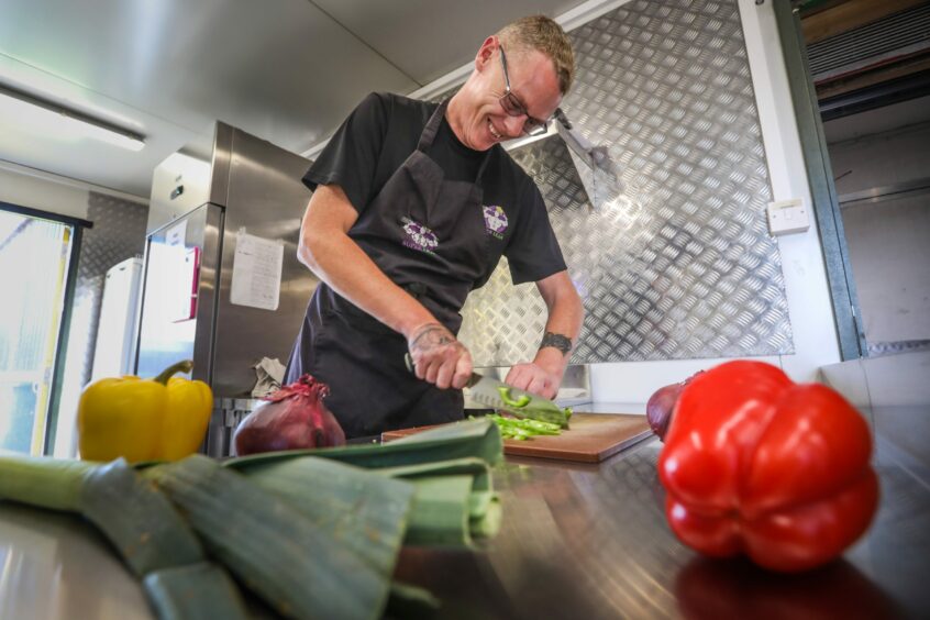 Sous chef Martin Wise preps the next batch of Super Lean meals.