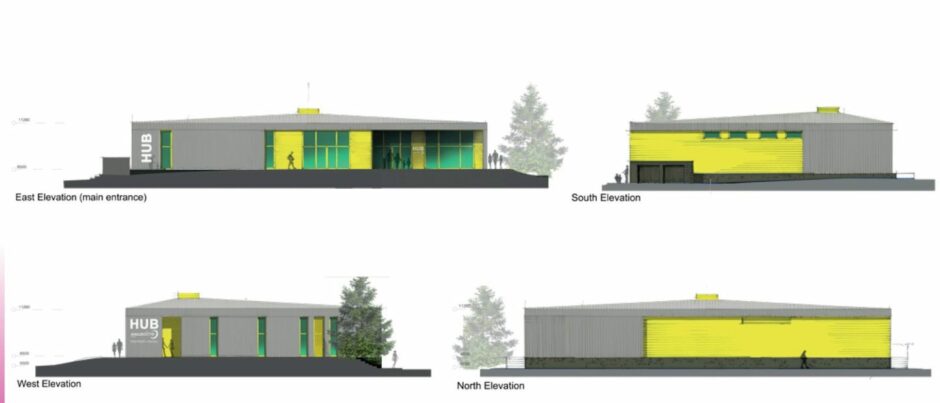 Images by architects Aim Design of the new Monifieth community hub and library. 