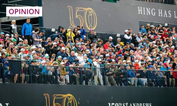 The Open at St Andrews crowds.