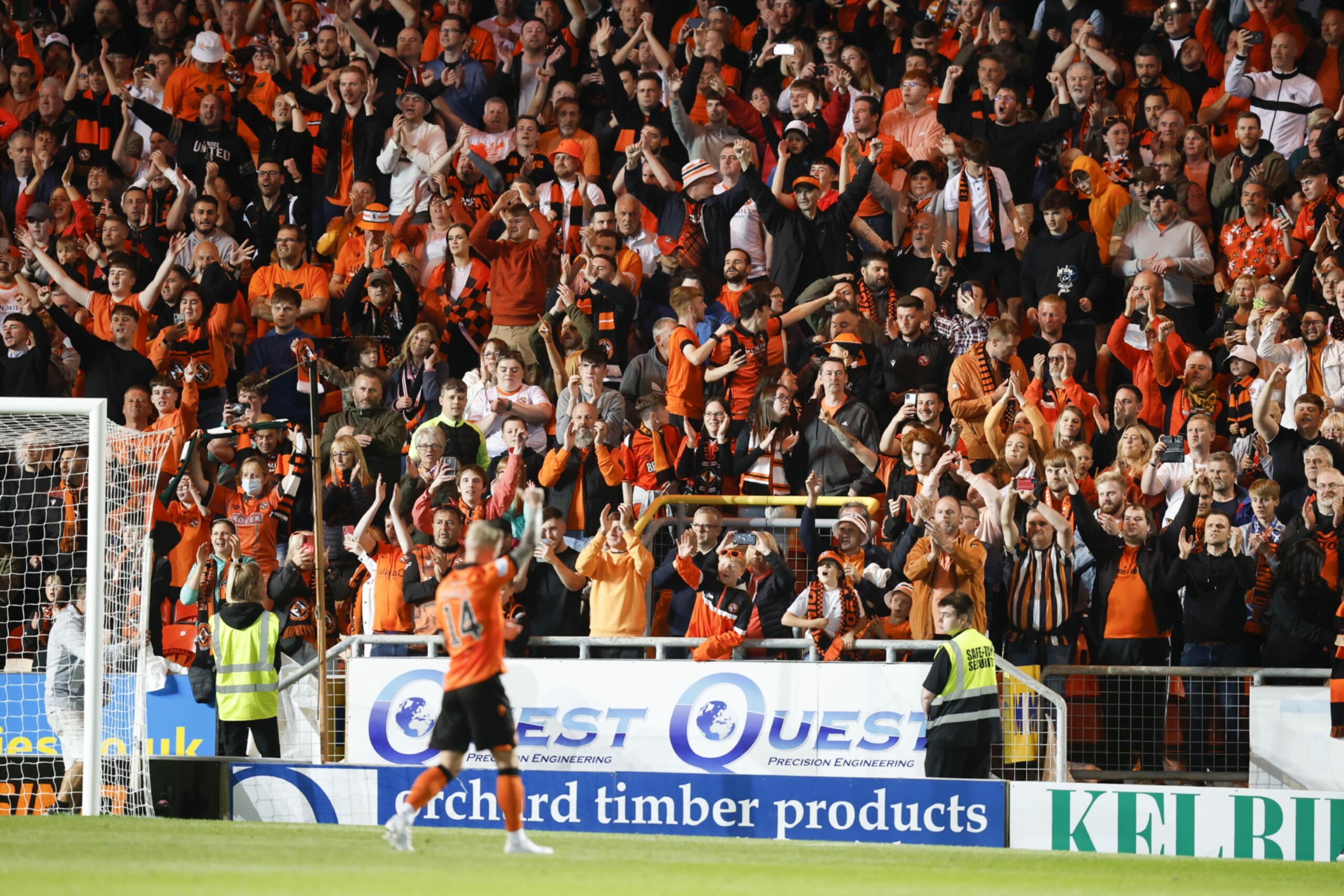 Dundee United's Craig Sibbald acknowledges the fans at full-time.