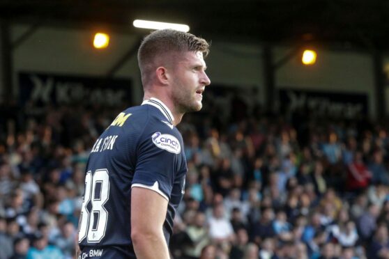Joe Grayson made his Dundee debut in the 4-2 win over Arbroath.
