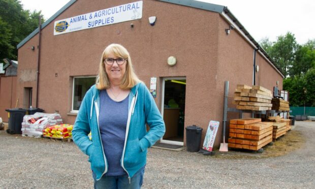 Moyra Robertson outside her Brechin shop.