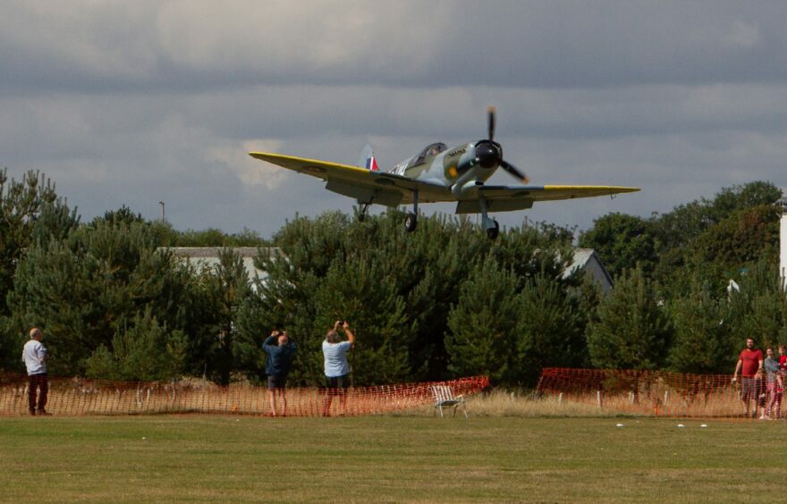 Coming in to touch down at the historic site.