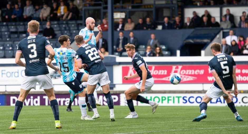 Josh Mulligan makes it 1-0 against Raith Rovers.