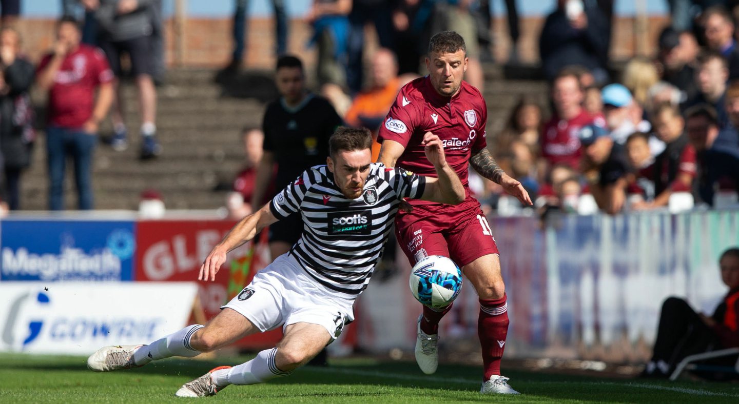 Some of the action at Gayfield.