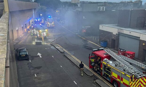 Smoke can be seen coming from the back on a building on Hill street. Pic credit: Fife Jammer Locations.
