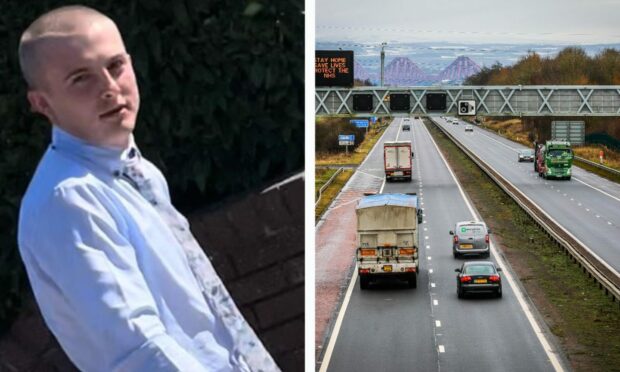 Colin Gillies performed his dangerous stunt on the M90 in Fife.