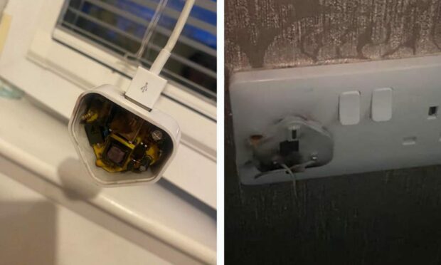 Dundee dad warns families to turn chargers off at night after ‘explosion’