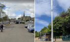 The car park on Queen Street in Broughty Ferry, and a similar mast on Strathern Road.
