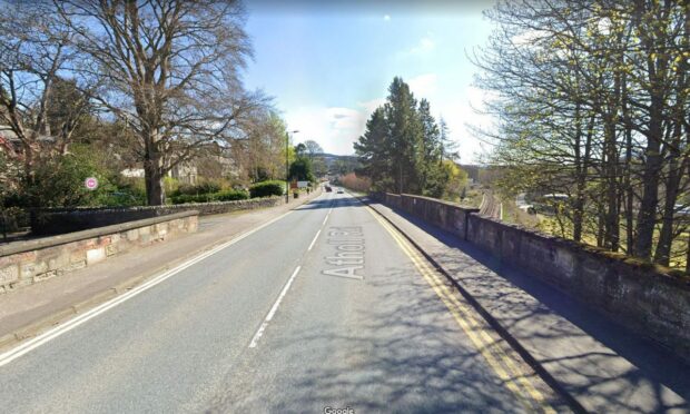 The site of the roadworks on Atholl Road, Pitlochry. Image: Google.