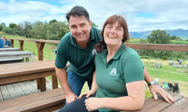 Rob Matthews and Alexa Reid from Auchingarrich Wildlife Park