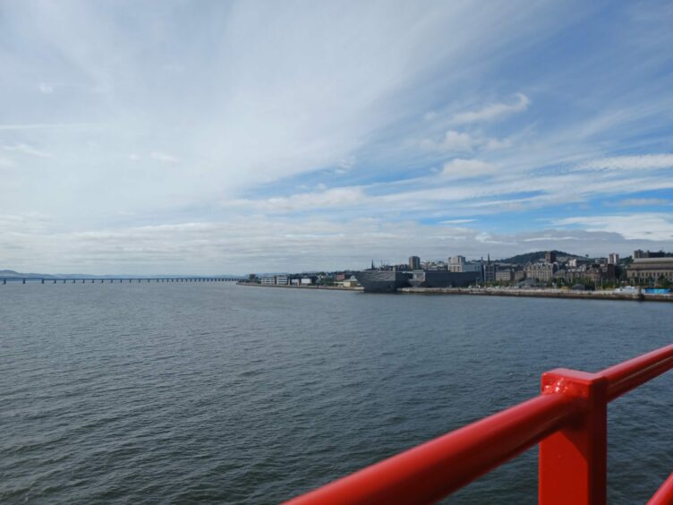 View of Dundee's riverfront, including the V&A