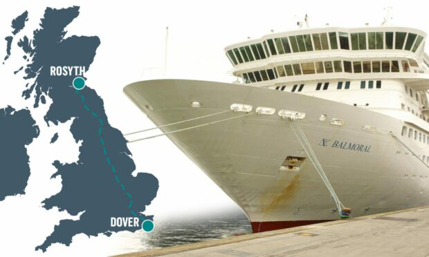 The cruise from Rosyth was cancelled - with an alternative trip leaving 500 miles away in Dover.