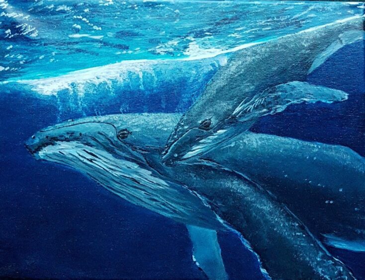 Sarah Jackson (60). Humpback whale mother and calf.