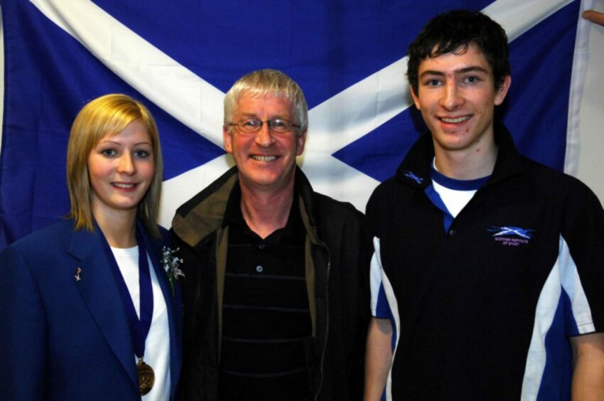 Eve Muirhead with dad, Gordon and brother, Glen.