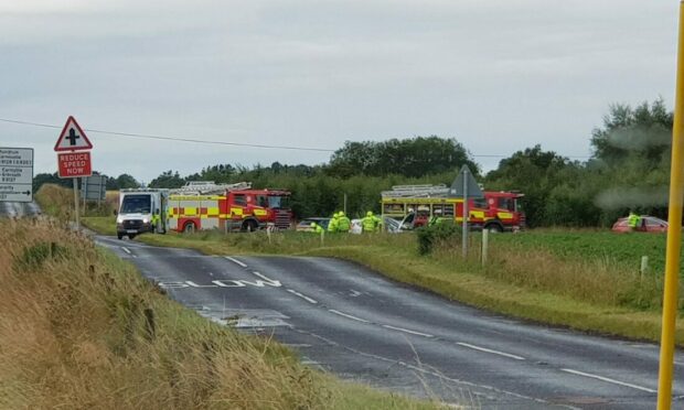 Emergency services at Little Lochlair, Kirkbuddo. Image: Our Carnoustie.