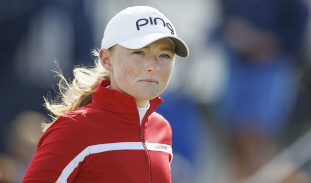 Scotland's Louise Duncan on the 1st tee at Muirfield.