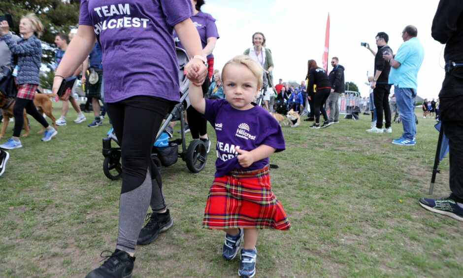 This young Kiltwalk Hero flew the flag for Hillcrest Foundation.