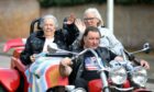 Arbroath pensioner Kit (Catherine) Wallace got the shock of her life for her 93rd birthday when Andy Harper turned up on his "Boom Trike" at Monkbarns Care Home, to take her for a wee spin. Pictured with her grandaughter Kerry Jones