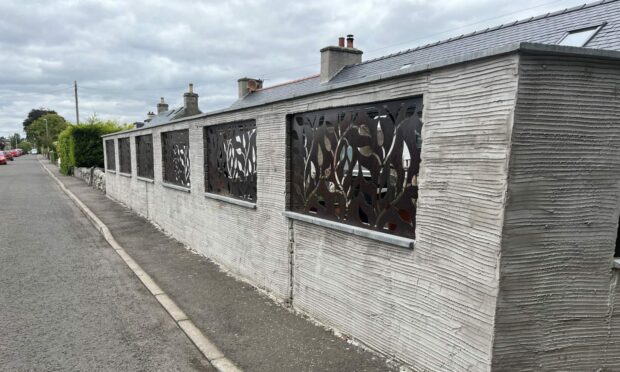 The wall at Wood Road which broke planning rules.