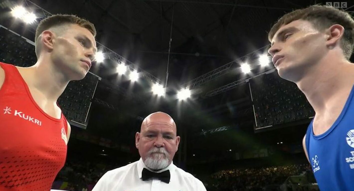 Liam Richardson and Sam Hickey face off before the fight.