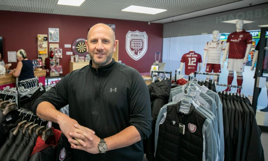 Arbroath FC commercial director Paul Reid at the club shop
