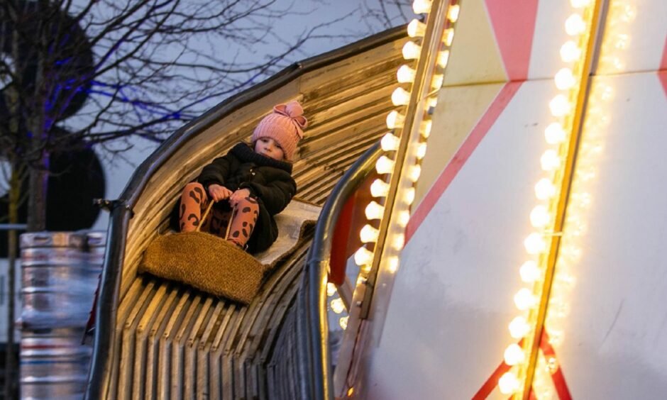 The helter skelter at Winterfest 2021.