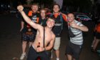 Dundee United fans party in Amsterdam's Nieuwmarkt ahead of Thursday's Alkmaar clash