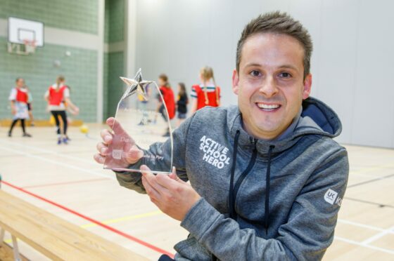 Burntisland Primary School teacher Danny Hubbard has been named as a National Active School Hero at the Active Schools UK awards. Pic: Kenny Smith/ DCT Media