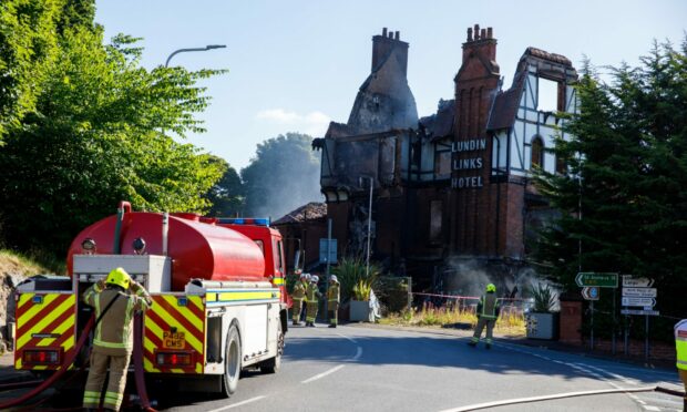 The Lundin Links Hotel was destroyed by the fire.