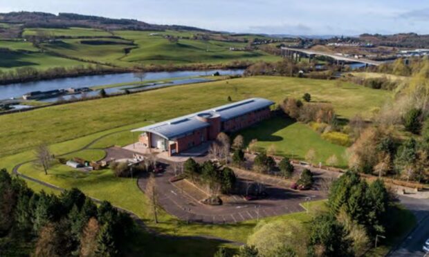 An aerial view of the Kinfauns site. The planned leisure hub will be to the left of the building.