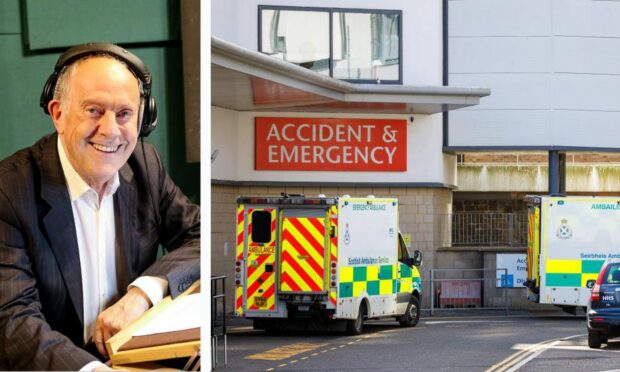 The broadcaster was taken to Victoria Hospital in Kirkcaldy