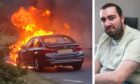 James Scott's car burst into flames in Kirkcaldy on Sunday.