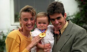 A young Eilish with mum Liz and dad Peter.