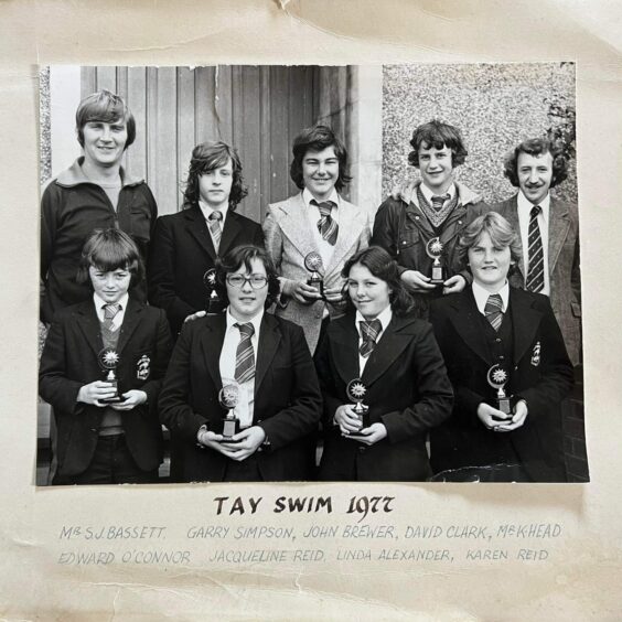 Syd, back row left with his Tay swim team.