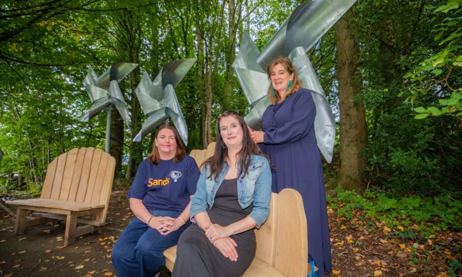 Fife Sands chair Janine Norris, centre, with Joanne Robison, left, the charity's bereavement support services coordinator for Scotland, and Jen Coates, bereavement support director.