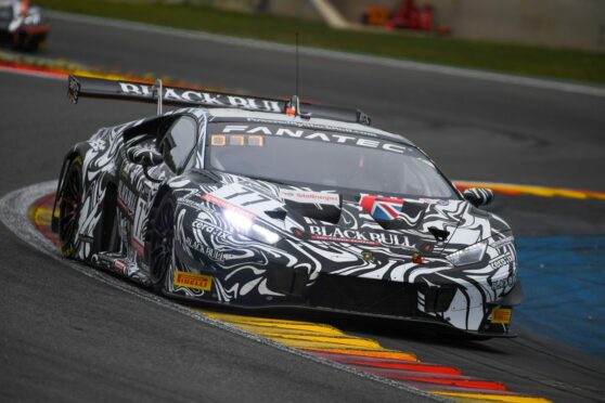 The No. 77 Black Bull Lamborghini was fighting back before its Spa 24 Hours came to a halt. Supplied by McMedia.