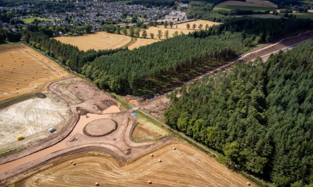 Earthworks outside Scone as the Cross Tay Link Road bill rises to £150m.