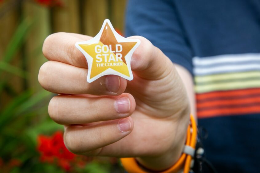 A Courier Gold Star badge.
