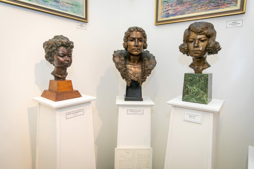Royal bronzes in William Lamb studio, Montrose.