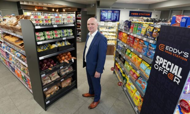 Former Dundee United chairman Eddie Thompson has opened two new convenience stores.