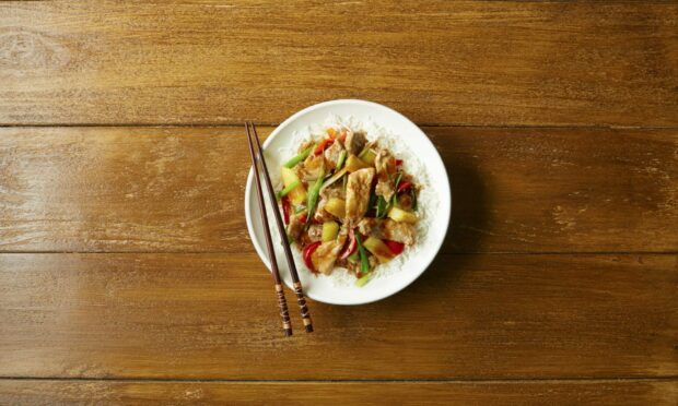 Sweet and sour pork fillet.