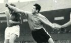 Dundee league-winning goalkeeper Pat Liney in action at Dens Park.