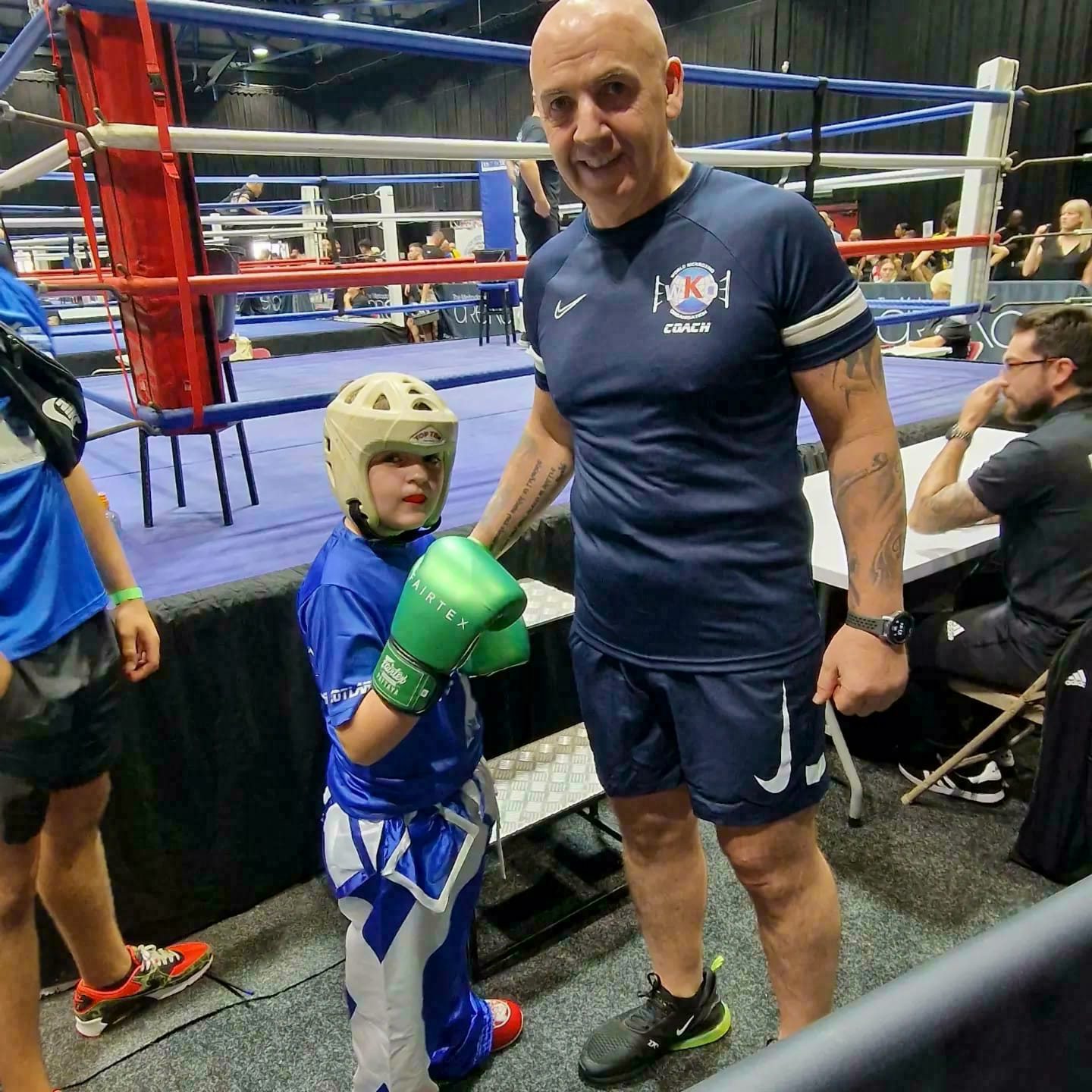The youngest and oldest Paul Keans of the family. Grandad paul is pictured with his seven-year-old grandson who won two medals at the recent WKO Championships