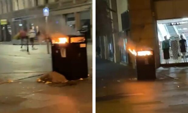 bins on fire dundee