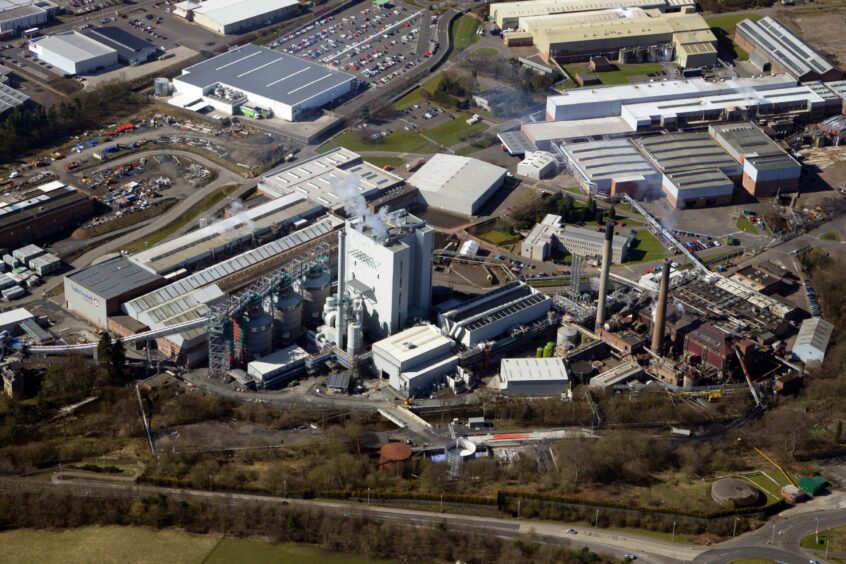 An aerial view of the Markinch biomass plant.