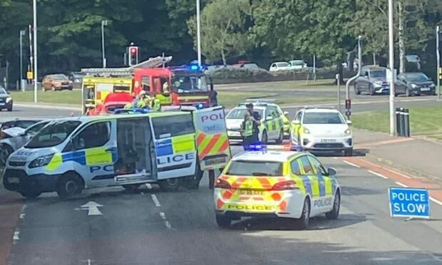 Police closed the road while emergency responders dealt with the incident on Hayfield Road in Kirkcaldy