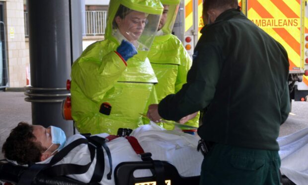 Hospital and ambulance staff took part in the simulation.