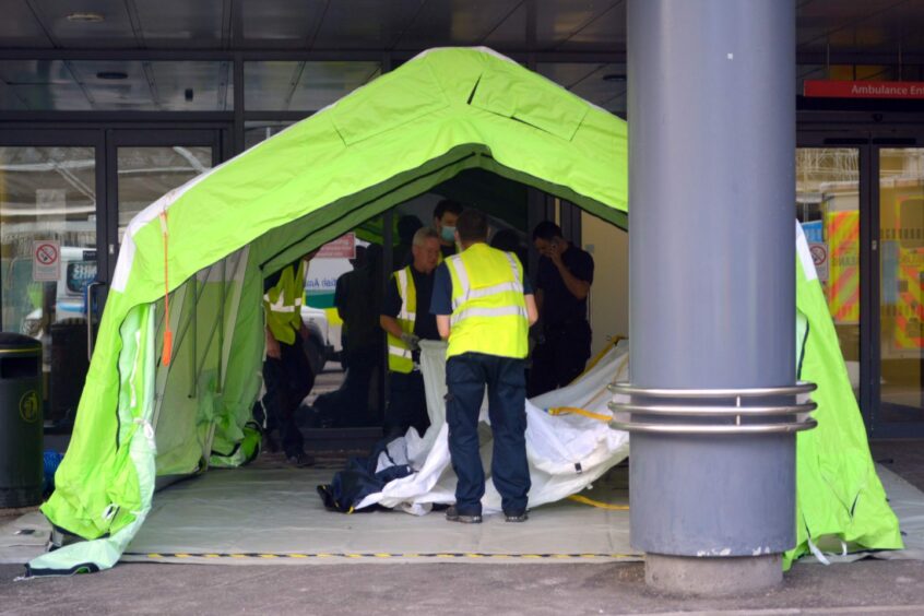 Disaster drill simulation at Victoria Hospital in Kirkcaldy.